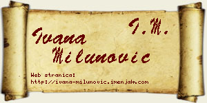 Ivana Milunović vizit kartica